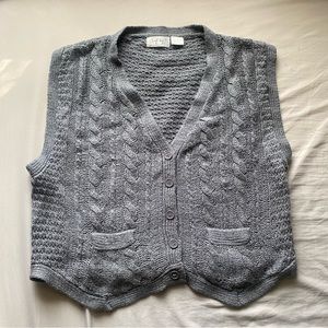grey knit sweater vest